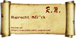 Ruprecht Márk névjegykártya