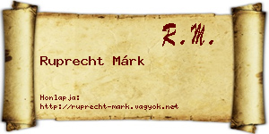 Ruprecht Márk névjegykártya